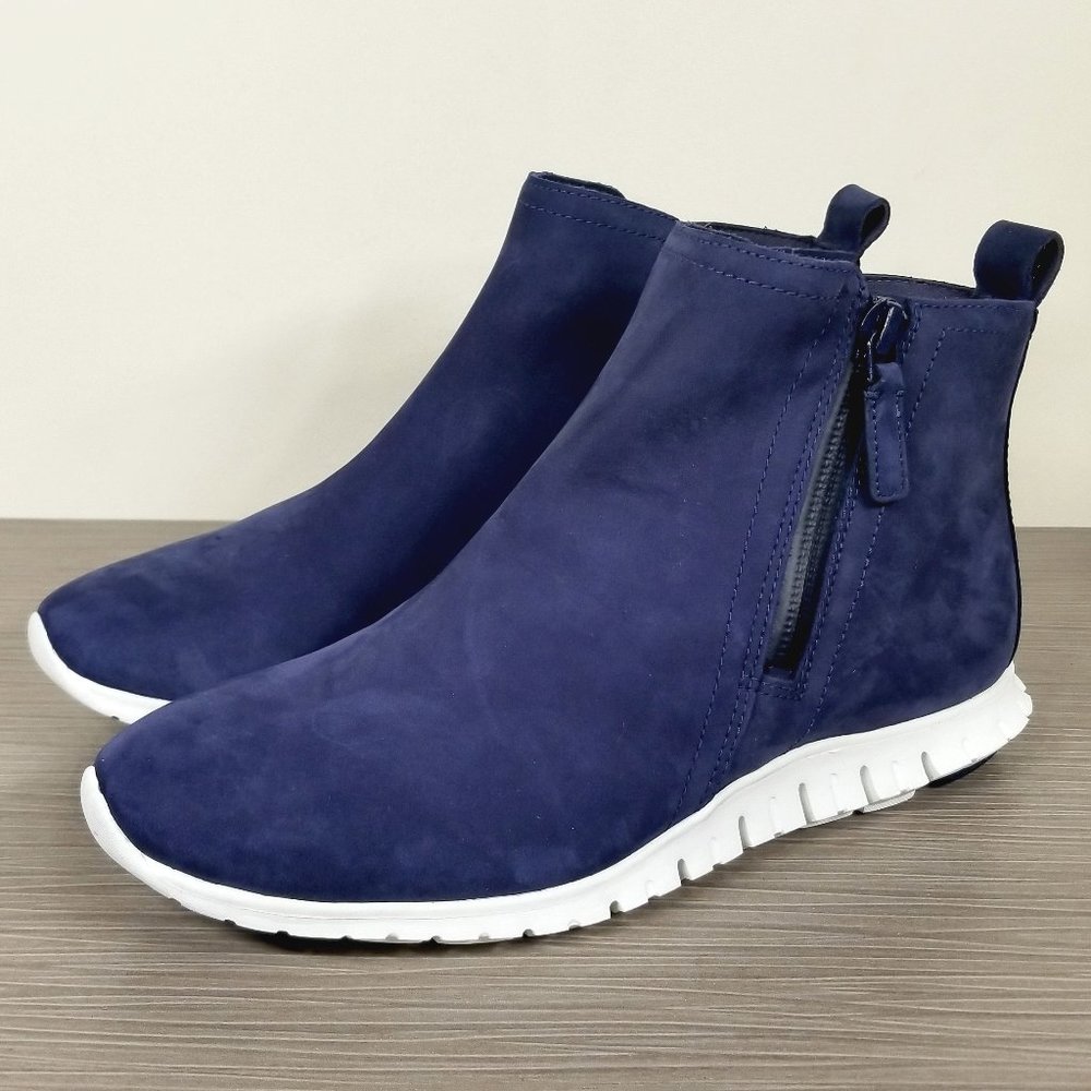 Cole Haan Zerogrand Side Zip Waterproof Ankle Bootie, Navy, Womens Size 5.5 B